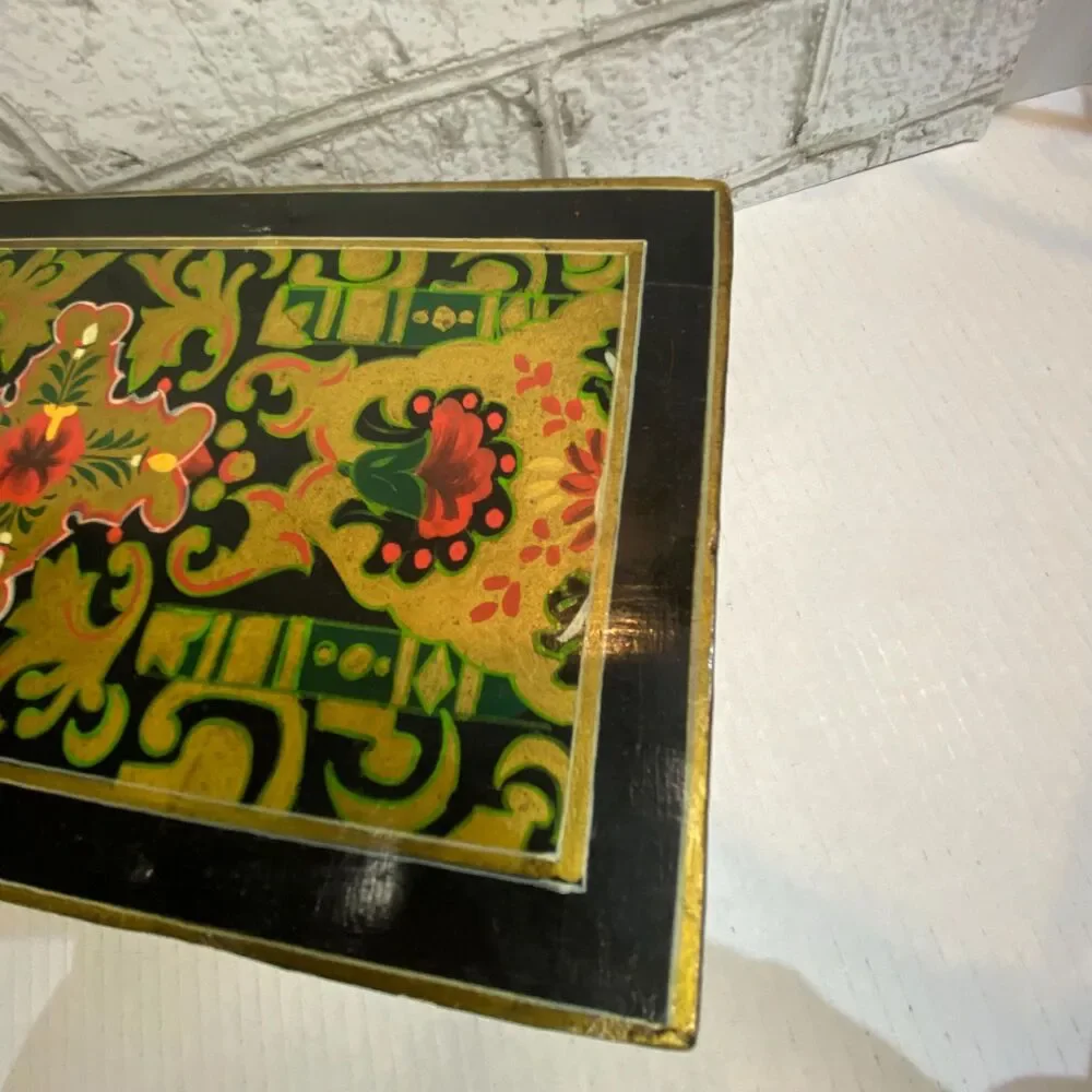 Ornate Indian Wooden Box Hand Painted
